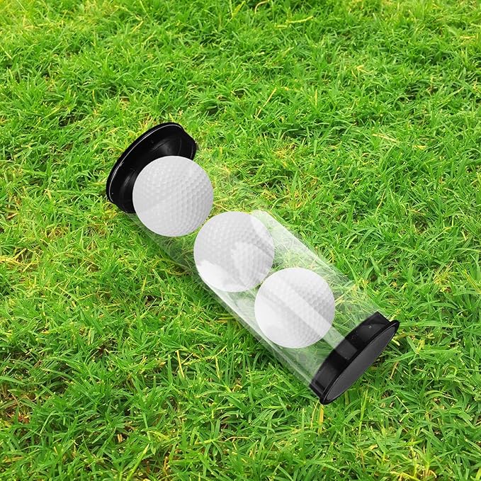 Happyyami 4pcs Box Golf Barrel Golfs Organizers Clear Golfs Ball Containers Portable Ball Case Golfs Case Plastic Tubes with Caps Golfs Ball Case Clear Tubes with Caps Golfing Supplies