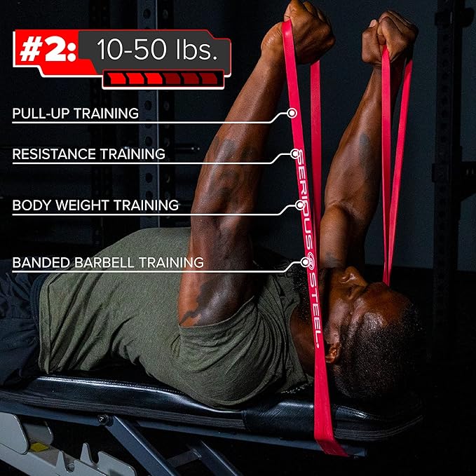 SERIOUS STEEL FITNESS Assisted 41" Pull-Up Band, Resistance & Stretch, Powerlifting & Pull-up Assist Loop (Single Band)