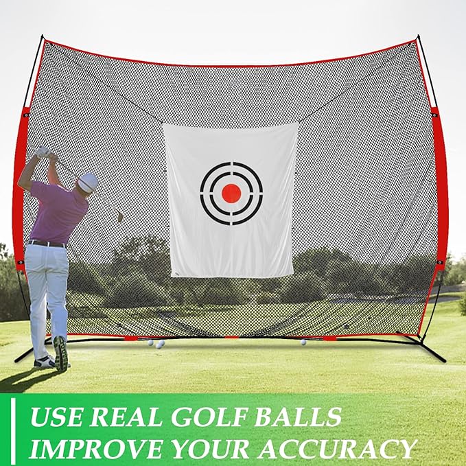 Golf Target Hitting Cloth - 6 X 5 FT White Fast Setup Sturdy Practice Trainers Basement Yard for Golfers Adults Players Teens Gifts