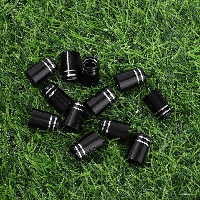 Golf Club Ferrules, Black .370 Golf Iron Ferrules with Double Chrome Rings for Taper Head Iron and Wedge Shafts
