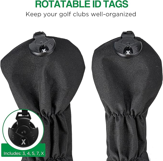 VIXYN Golf Club Covers - 3 Pack Golf Club Head Covers for Driver, Woods and Hybrid - Driver Headcover to Fit All Golf Clubs