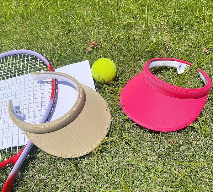 2 Pack Sun Visor Hats Women Men Clip On Wide Brim Visors Hat Outdoor Sports Golf Beach Travel Tennis Caps