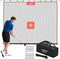 Golf Practice Net, Heavy-Duty Multi Sports Netting Barrier 10FT | 15FT |20FT |25FT Golf Hitting Net for Garage, Ideal for Backyard with Baseball, Softball, Hockey, Soccer and More