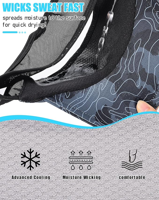 Sports Sun Visor Hats for Women Men Lightweight Breathable Cooling Stretchy Visors Foldable UPF 50+ for Running Tennis Golf