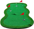 Golf Putting Green Mat-10x4.8Ft Professional Large Practice Putting Mat with 3 Flags 1 Movable Cup 1 Golf Club 3 Balls for Indoor and Outdoor Party GameTraining Mat