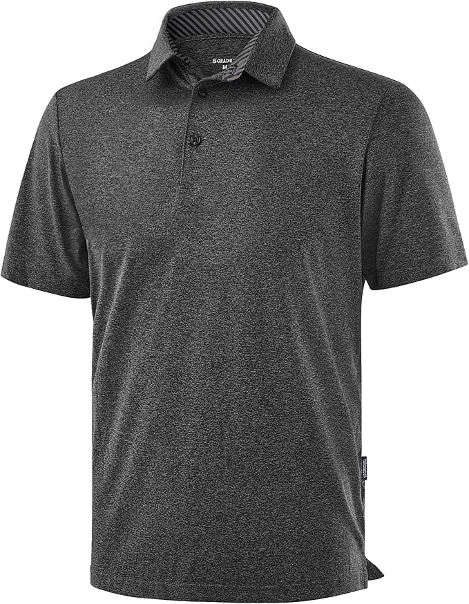 Golf Shirts Heather Polo Short Sleeve Dry Fit Lightweight Moisture Wicking Collared Shirts Casual Athletic Business