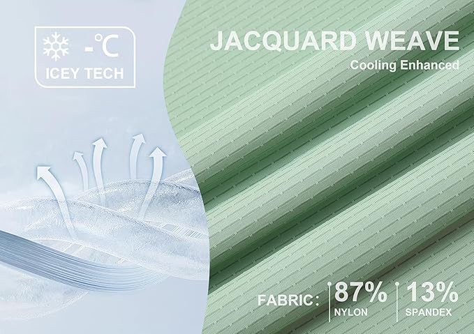 Esabel.C Jacquard Golf Shirts for Men Moisture Wicking Short Sleeve Performance Dry Fit Active Mens Polo Shirts