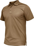 TACVASEN Mens Polo Shirt Short Sleeve Tactical Performance Collared Work Golf Shirts Dry Fit Pique Polos for Summer