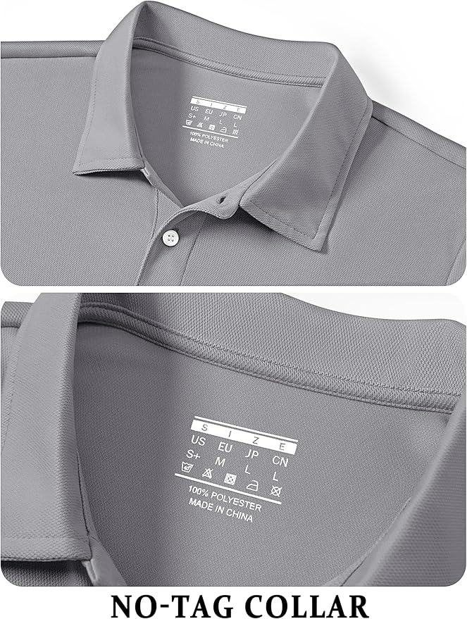 TACVASEN Mens Golf Shirt Dry Fit Mens Polo Shirts Short Sleeve Performance Golf Polos for Men with Collar Work Shirts