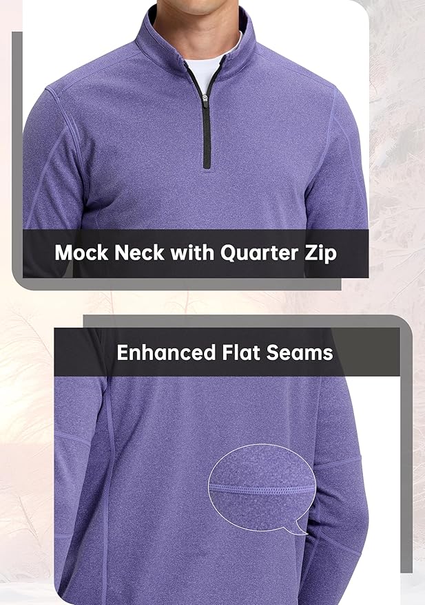 G Gradual Quarter Zip Pullover for Men Fleece Lined Sweatshirt Long Sleeve Winter Golf Shirt Mock Neck Polo Running Sweater