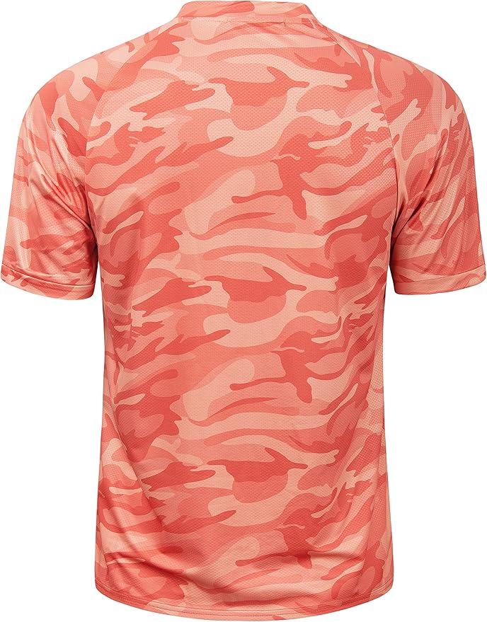TAPULCO Mens Collarless Golf Shirts Short Sleeve Dry Fit Stretch Casual Breathable Lightweight Tshirts