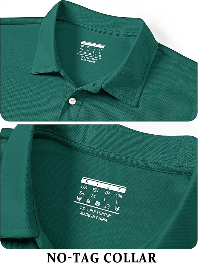 TACVASEN Mens Golf Shirt Dry Fit Mens Polo Shirts Short Sleeve Performance Golf Polos for Men with Collar Work Shirts