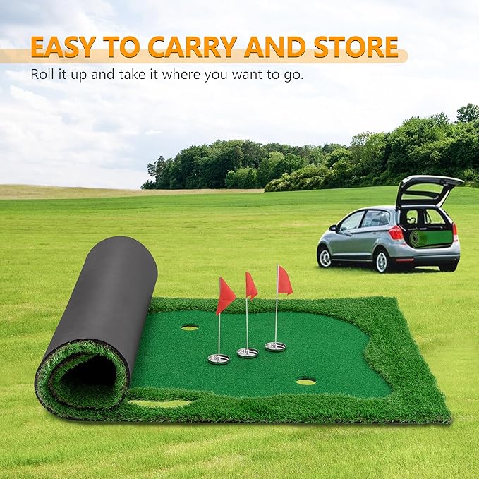 Golf Putting Green, Large Professional Golfing Training Mat, Practice Putting Green Mat for Indoor Outdoor