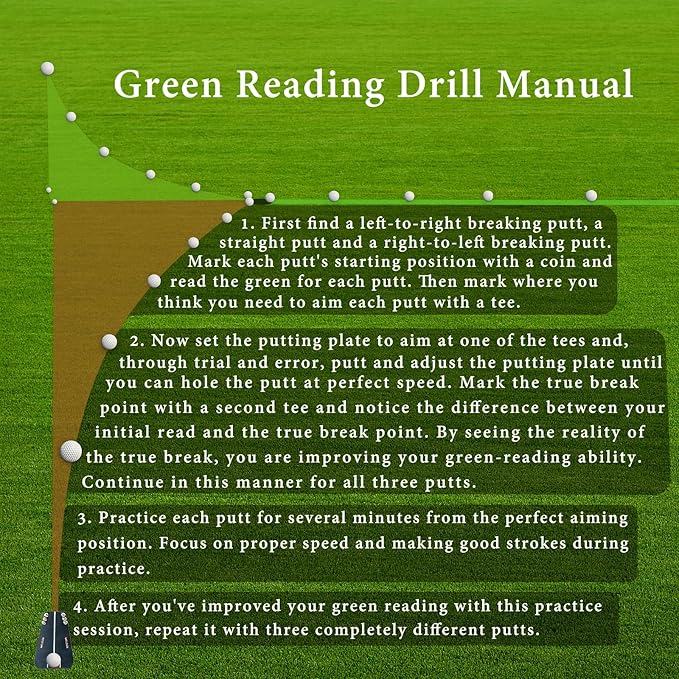 Golf Putting Tutor, Golf Hitting Mat, Putting Mirror Training Aid, Puttout Circuit Trainer Groove, Putt Out Train Align Eyes Practice, Putter face, Alignment Starting Line Impact Stroke Path Motion