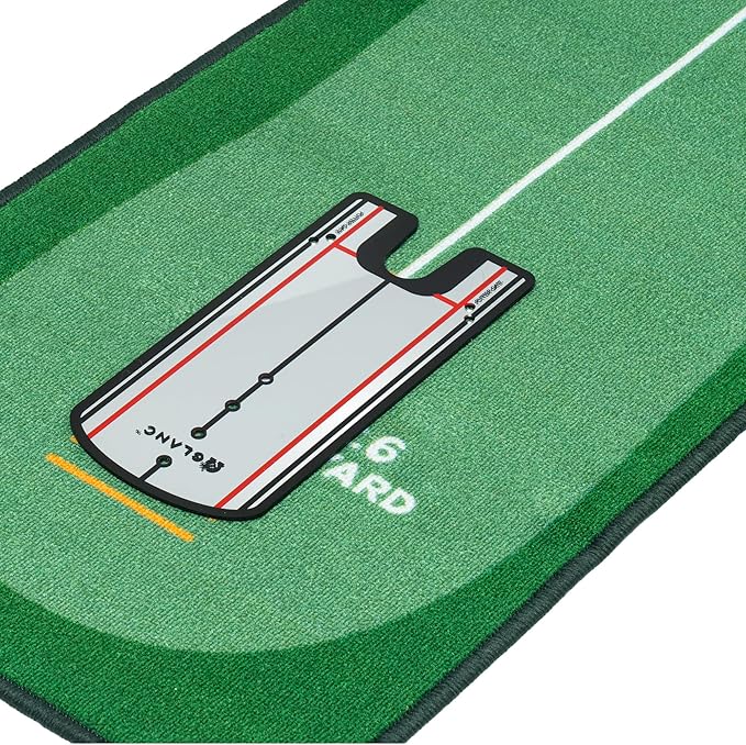 GLANC Golf Putting Practice Mat Set with Alignment Mirror & Cup, 20 in X 10 ft Training Aid Mat, Anti-Slip Backing Golf Putting Green for Indoor and Outdoor Use