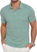 Lexiart Mens Golf Shirt Short Sleeve Dry Fit Print Moisture Wicking Performance Patterns Collared Polo Shirt with Pocket