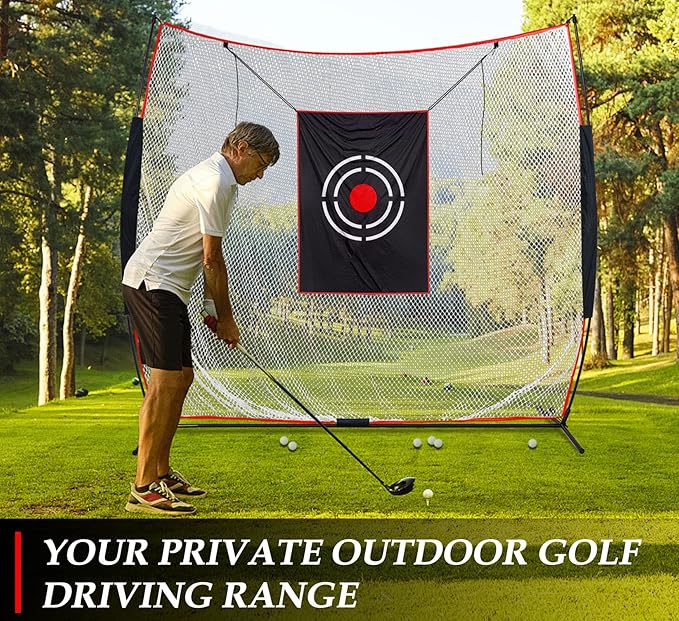 Golf Practice Net Backyard: Durable Swing Training Target – Indoor Outdoor Garage Home Use – Portable for Adults & Men Golfer Beginners