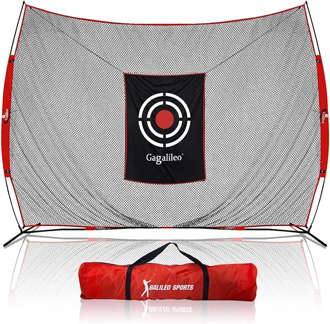 Gagalielo Golf Hitting Net：Professional Practice Accuracy with Target Mat Driving Swing Indoor Outdoor Training Backyard Garage Gift for Golfers