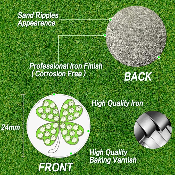 FINGER TEN Golf Ball Marker with Hat Clip Markers Assorted Patterns Value Gift Set Mark Golf Divot Tool Accessories for Men Women Kids