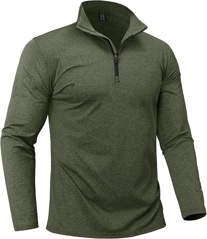 Boladeci Men's Quarter Zip Pullover Premium Fleece Lined Heather Long Sleeve Golf Shirts Midweight 1/4 Half Zip Sweatshirts