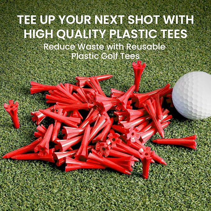 Golf Tees Plastic 1 1/2 inch Value 300 600 Pack, Upgrade More Unbreakable Bulk Stable Reduce Friction Side Spin Tee for Men Women Ladies