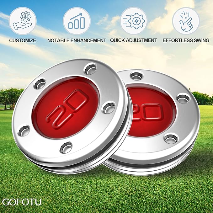 2pcs 5g-40g Golf Custom Weights Compatible with Titleist Scotty Cameron Golf Club Putters Newport Red (2PCS 20g(Doesn't include Wrench))