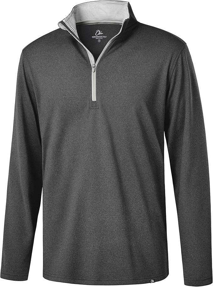 Obla Golf Quarter Zip Pullover Men Fleece Mock Neck Sweatshirt Winter Warm 1/4 Zip Long Sleeve Golf Shirt