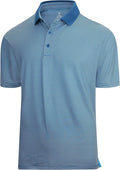Esabel.C Jacquard Golf Shirts for Men Moisture Wicking Short Sleeve Performance Dry Fit Active Mens Polo Shirts