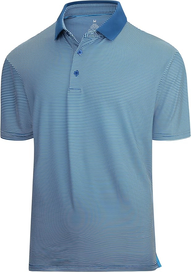 Esabel.C Jacquard Golf Shirts for Men Moisture Wicking Short Sleeve Performance Dry Fit Active Mens Polo Shirts
