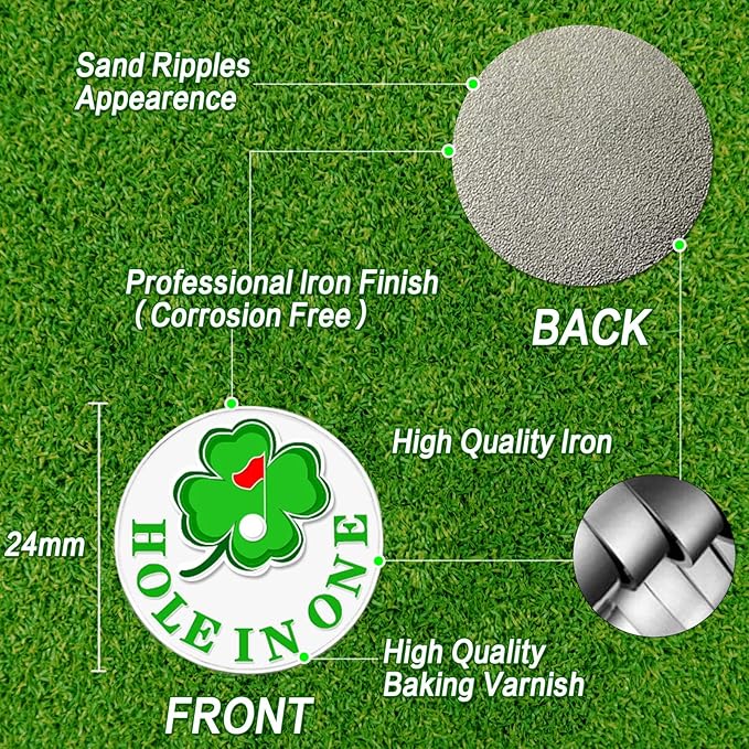 FINGER TEN Golf Ball Marker with Hat Clip Markers Assorted Patterns Value Gift Set Mark Golf Divot Tool Accessories for Men Women Kids
