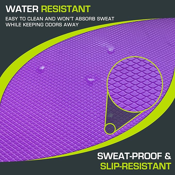 ProsourceFit Exercise Balance Pad – Non-Slip Cushioned Foam Mat & Knee Pad for Fitness and Stability Training, Yoga, Physical Therapy 15.5”x12.75”, Purple