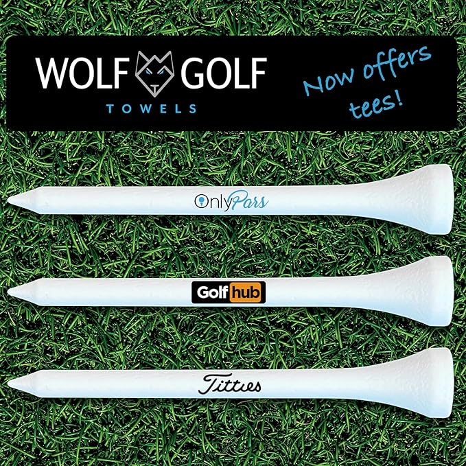 OnlyPars Golf Tees - Golf Hub Tees - Set of 36 Golf Tees - 3 Designs - Golf Tee Gift Set