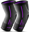 APOYO Elbow Brace for Tendonitis and Tennis Elbow, Elbow Compression Sleeve, Elbow Brace for Women and Men w/ Adjustable Strap for Tennis Elbow Relief, Weightlifting, Arthritis, Workouts, Reduce Joint Pain During Fitness Activity (Purple (Pair), Large)