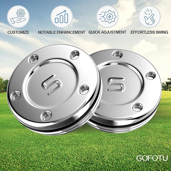 Golf 2pcs. 5g/10g/15g/20g/25g/30g/35g/40g/45g Choice Weight Golf Custom Putter Screws Weights Compatible with Titleist Scotty Cameron Golf Club Heads Putters Newport