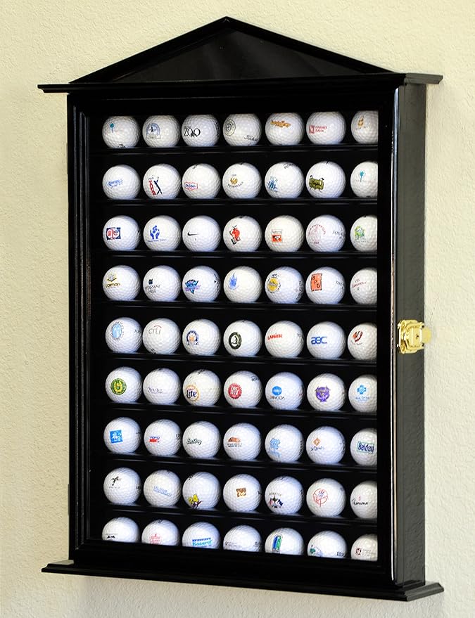 sfDisplay.com,LLC. 63 Golf Ball Designer Display Case Cabinet Wall Rack Holder w/98% UV Protection Lockable