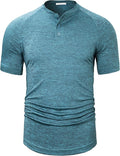 TAPULCO Mens Collarless Golf Shirts Short Sleeve Dry Fit Stretch Casual Breathable Lightweight Tshirts