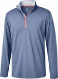 Obla Golf Quarter Zip Pullover Men Fleece Mock Neck Sweatshirt Winter Warm 1/4 Zip Long Sleeve Golf Shirt