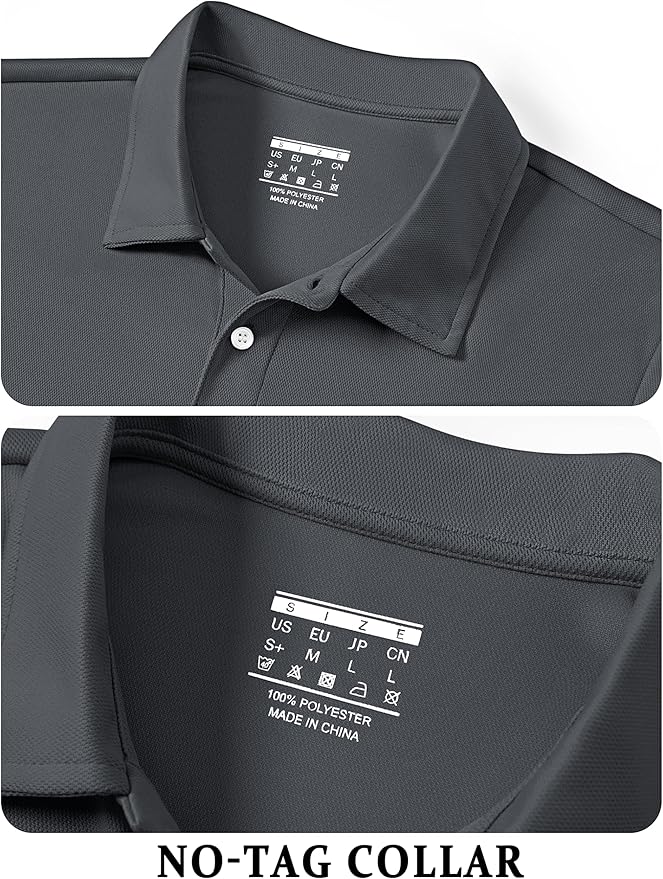 TACVASEN Mens Golf Shirt Dry Fit Mens Polo Shirts Short Sleeve Performance Golf Polos for Men with Collar Work Shirts