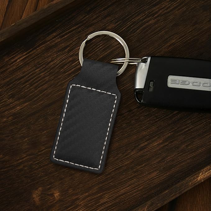 LaserGram Rectangle Keychain, Coat of Arms Germany, Personalized Engraving Included (Carbon Fiber Black with Silver)