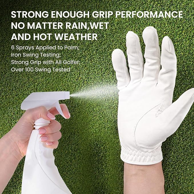 Premium All Weather Grip Golf Gloves Women's 2 Pack, Soft Comfortable & Rain Grip Hot Wet Left Hand for Right Handed Golfer, Breathable No Sweat Fit Size Small Medium Large