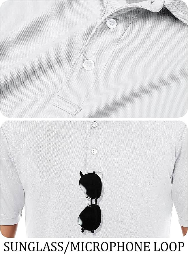 TACVASEN Mens Golf Shirt Dry Fit Mens Polo Shirts Short Sleeve Performance Golf Polos for Men with Collar Work Shirts