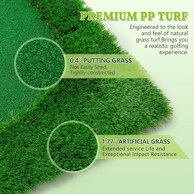 Golf Putting Green Mat Professional Practice Mat with Putter,Movable Golf Cup, Slope Pad Professional Practice Mat for Outdoor/Indoor Training