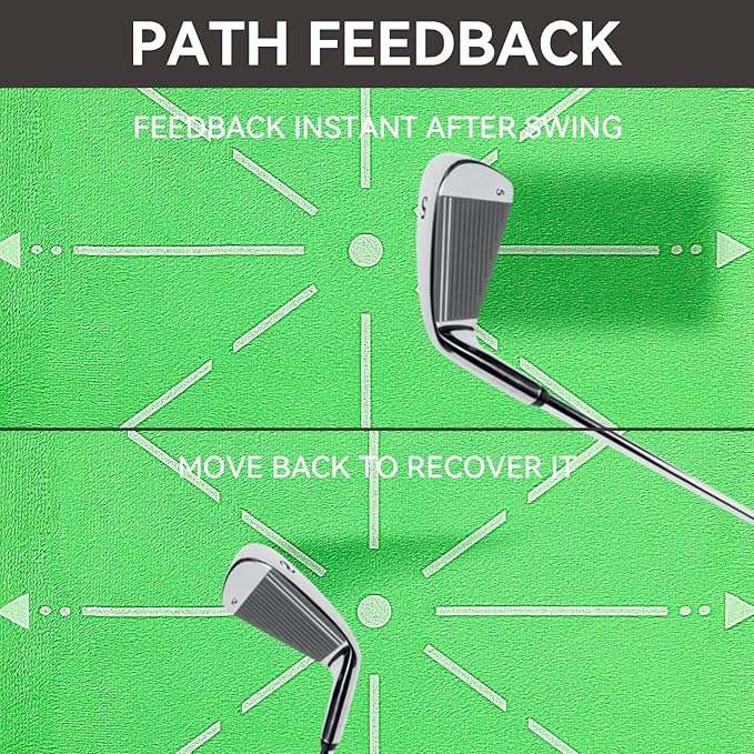 Golf Hitting Mat, Advanced Guides for Premium, Impact Detection- Outdoor/Indoor Use- Swing Trainer for Home Training- for Golf Lovers and Beginners