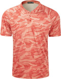 TAPULCO Mens Collarless Golf Shirts Short Sleeve Dry Fit Stretch Casual Breathable Lightweight Tshirts