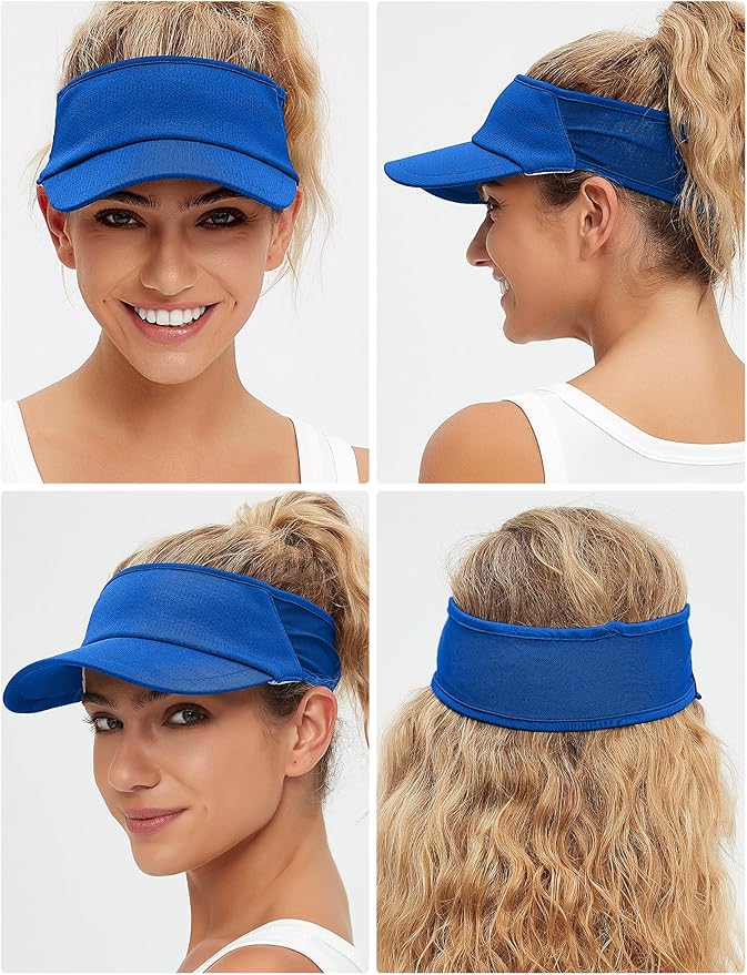 Sport Sun-Visor Hat Men Women Summer UV Protection, Lightweight Cooling Golf Running Tennis Sweat-Band Cap