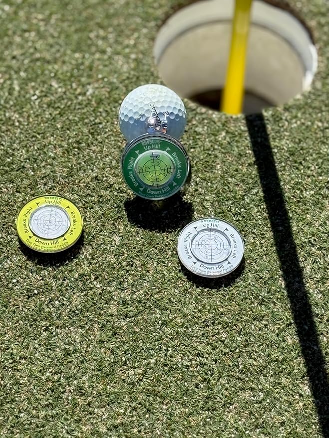 NoBogeys Magnetic Golf Hat Clip with Ball Marker - 3 Pack Durable Green Reader with Clip - Strong Magnet for Hats, Visors & Bags – Precision Putting Aid for Improved Accuracy