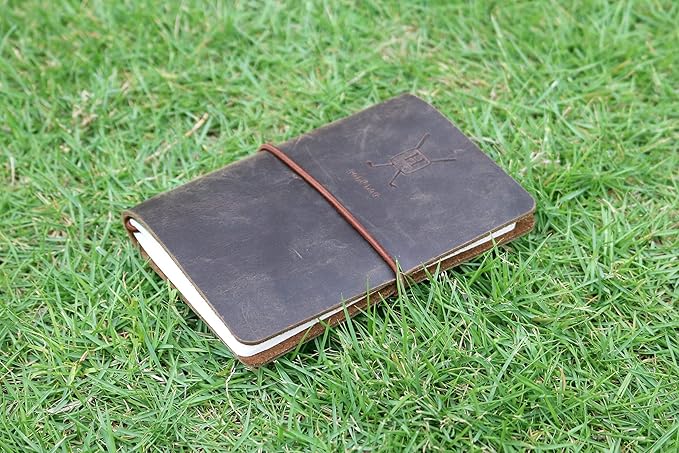 Handy Picks Leather Golf Log Book, Handmade n Refillable, Golf Log n Yardage Book Included
