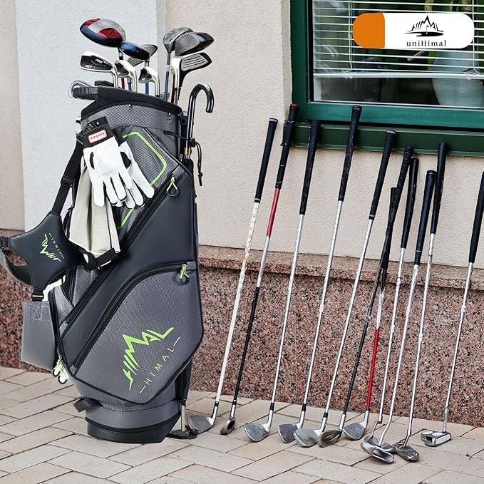 14 Way Dividers Golf Stand Bag Lightweight, Golf Bag for Men Women with Multiple Pockets, Dual Strap and Rain Cover Hood