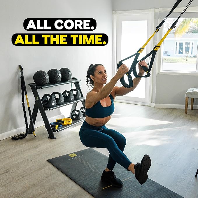 TRX All-In-One Home Gym System – Complete Suspension Training Kit for Strength Training, HIIT & Full-Body Workouts at Home or Outdoors, Includes Indoor & Outdoor Anchors