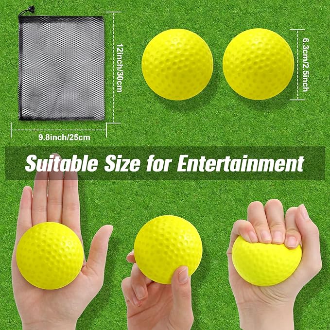 Libima 20 Pcs Mini Golf Stress Ball Bulk 2.5 Inch Foam Practice Balls Stress Relief Sports Ball with Storage Bag for Golf Birthday Party Favors Carnival Reward Classroom Stocking Stuffers